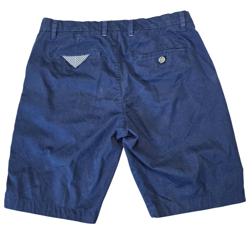 Denim & Flower Ricky Singh Men's Navy Chino Shorts Size 30 Paisley Lined - Picture 2 of 13